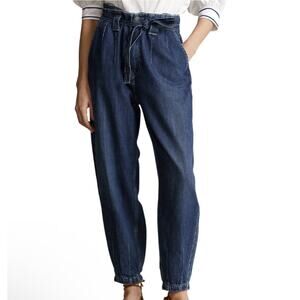Polo Ralph Lauren Women’s High Rise Tie Waist Paperbag Jeans 28 Preppy Chic Boho